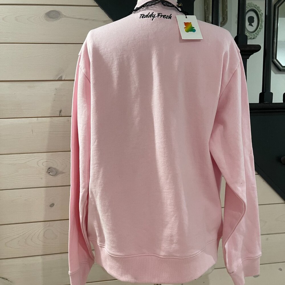 Teddy Fresh Lace Applique Bear Sweatshirt NWT Size Medium - Picture 6 of 11